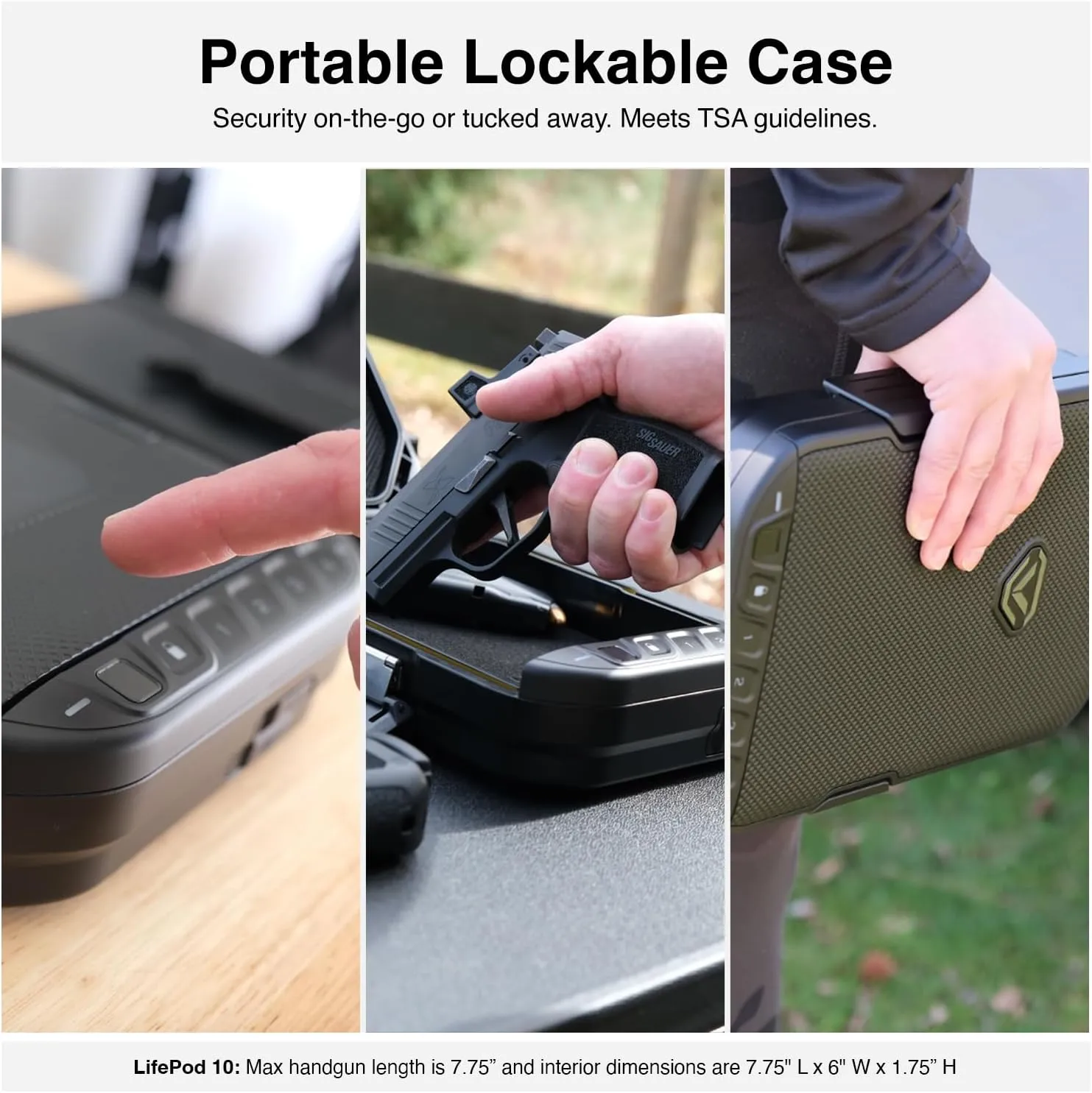 Vaultek LifePod 1.0 Biometric | Secure Waterproof Travel Case & Rugged Biometric Lock Box | Fingerprint Scanner, Backlit Keypad, 4‑Digit Code, Anti‑Impact Latch | Signature Series Kit