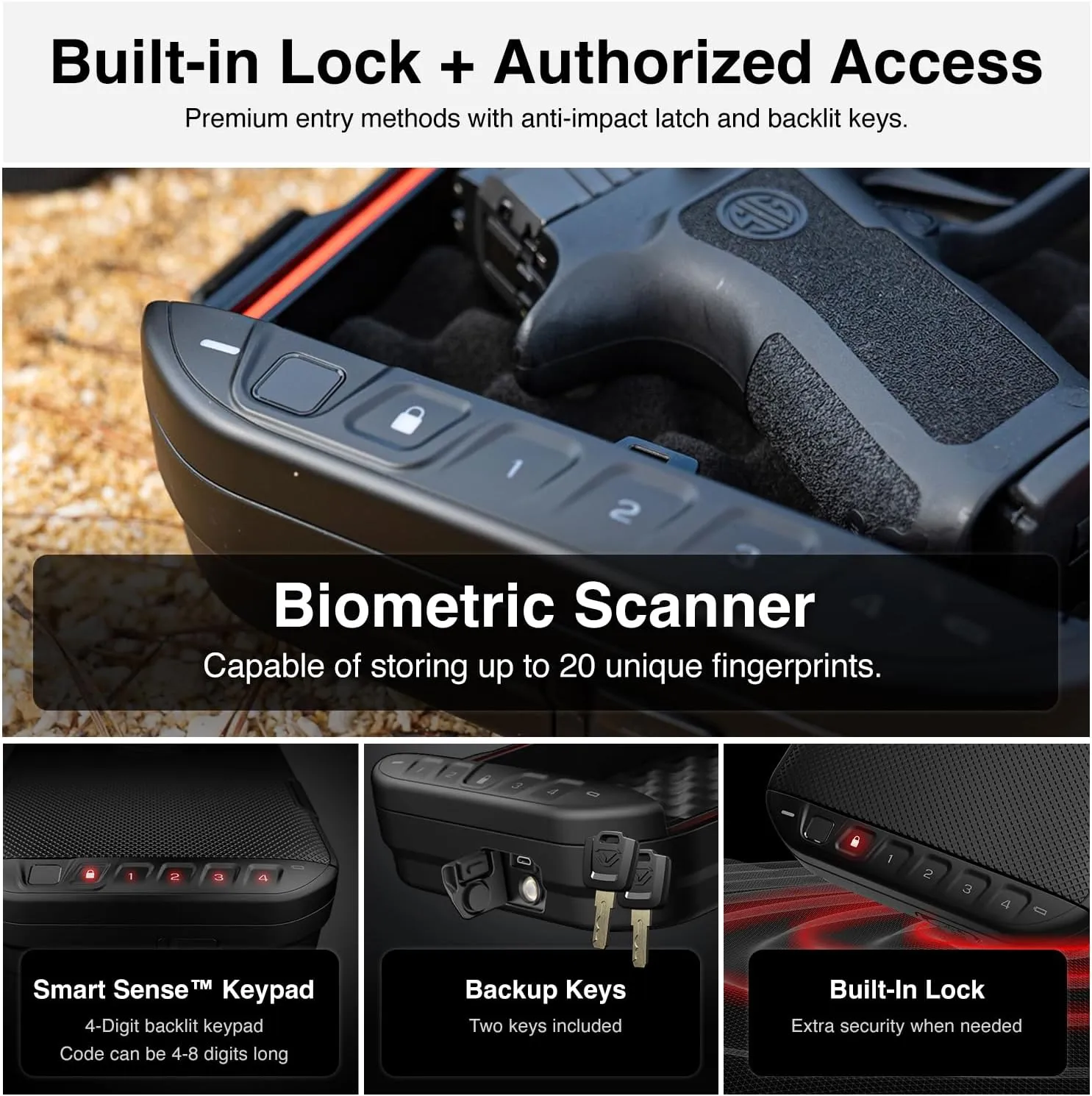Vaultek LifePod 1.0 Biometric | Secure Waterproof Travel Case & Rugged Biometric Lock Box | Fingerprint Scanner, Backlit Keypad, 4‑Digit Code, Anti‑Impact Latch | Signature Series Kit