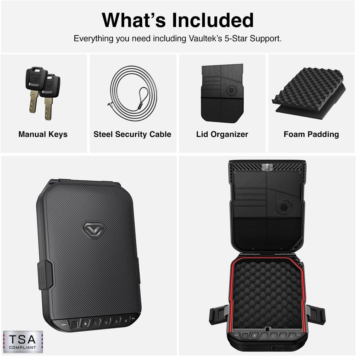 Vaultek LifePod 1.0 Biometric | Secure Waterproof Travel Case & Rugged Biometric Lock Box | Fingerprint Scanner, Backlit Keypad, 4‑Digit Code, Anti‑Impact Latch | Signature Series Kit