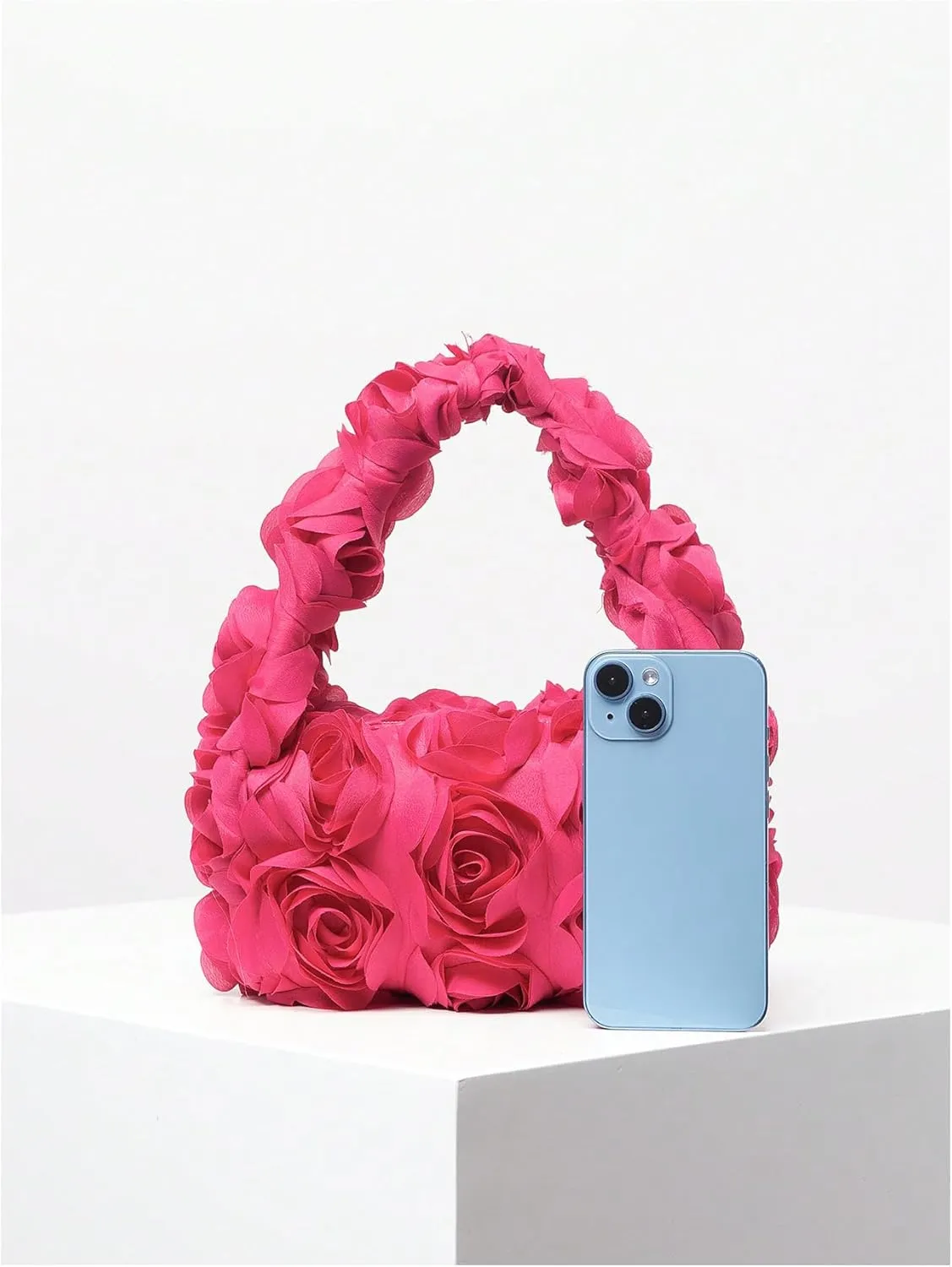 Verdusa Women's 3D Flower Clutch Handbags Rose Evening Purse Top Handle Bags
