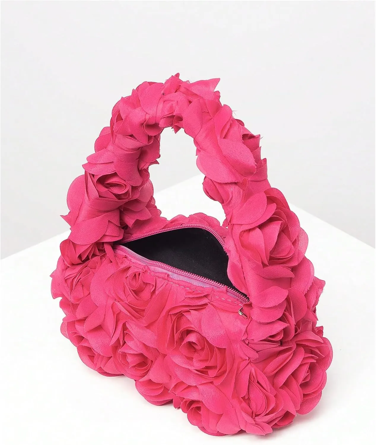 Verdusa Women's 3D Flower Clutch Handbags Rose Evening Purse Top Handle Bags