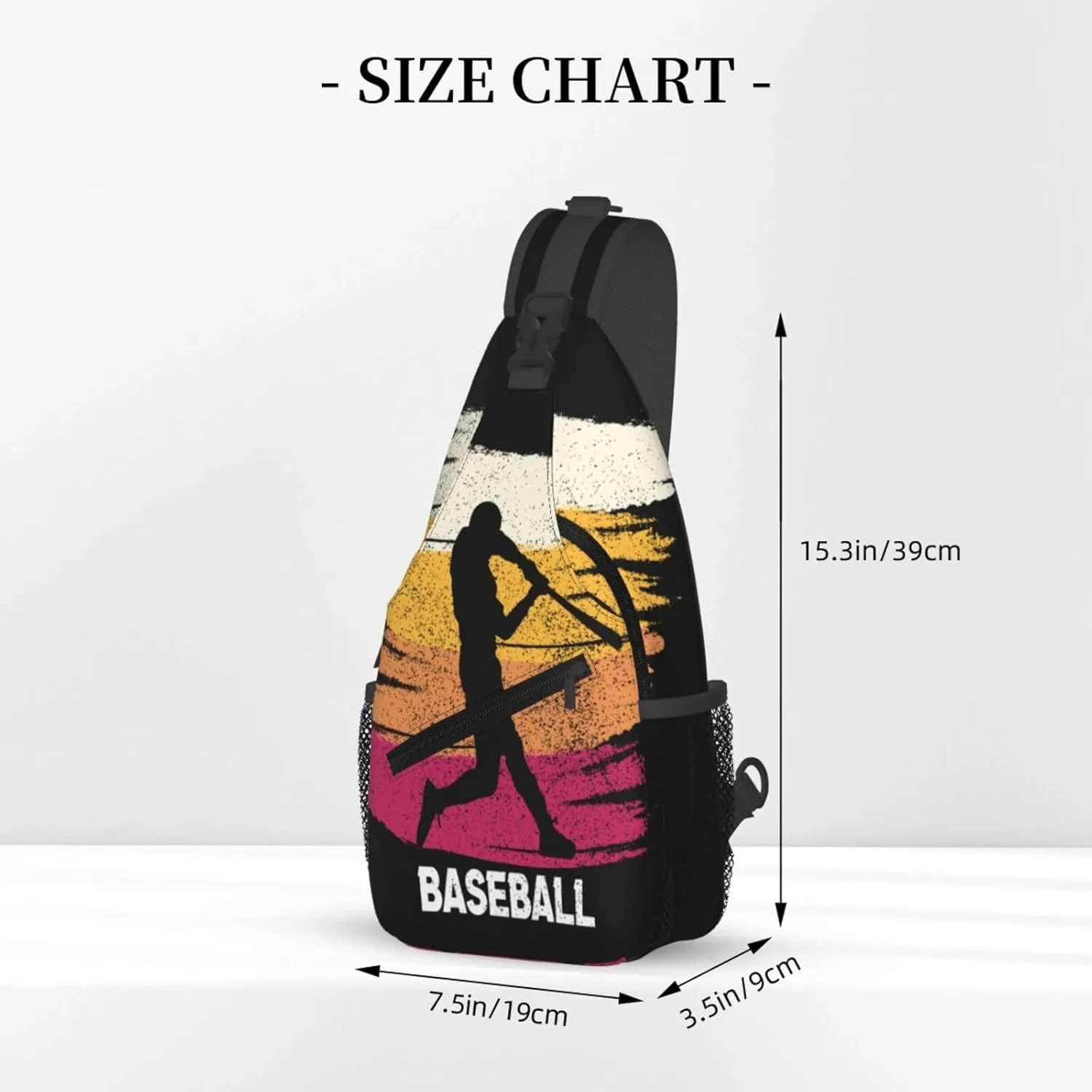 Vintage Baseball Player Chest Bags Crossbody Sling Bag Shoulder Bag Travel Hiking Daypack For Men Women