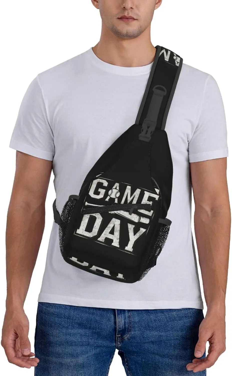 vintage Game Day Baseball Chest Bags Crossbody Sling Bag Shoulder Bag Travel Hiking Daypack For Men Women