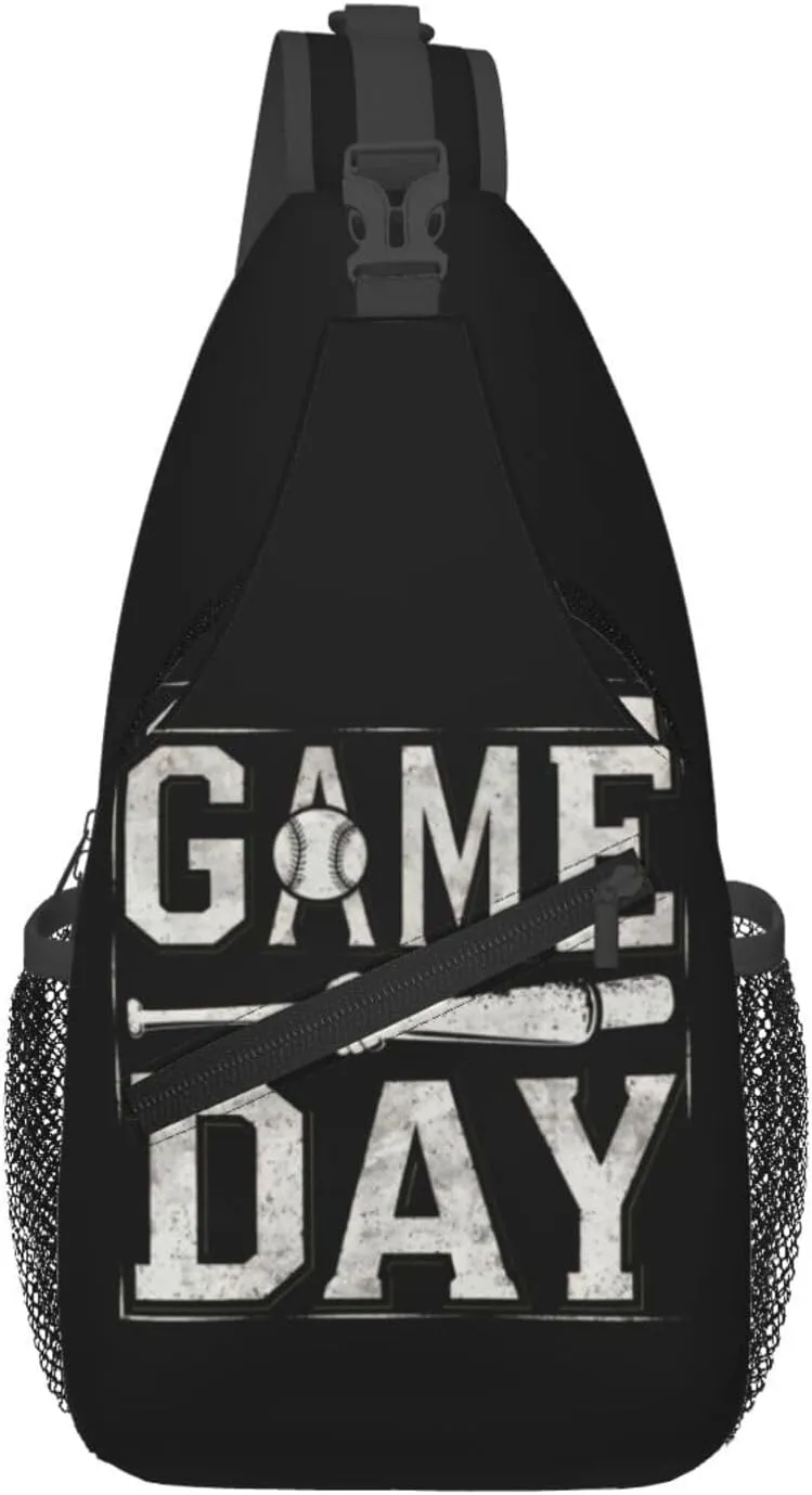 vintage Game Day Baseball Chest Bags Crossbody Sling Bag Shoulder Bag Travel Hiking Daypack For Men Women