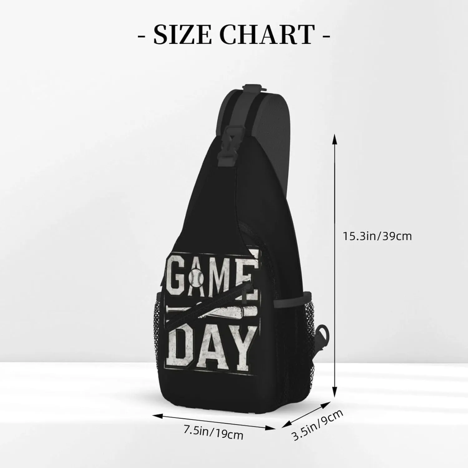 vintage Game Day Baseball Chest Bags Crossbody Sling Bag Shoulder Bag Travel Hiking Daypack For Men Women