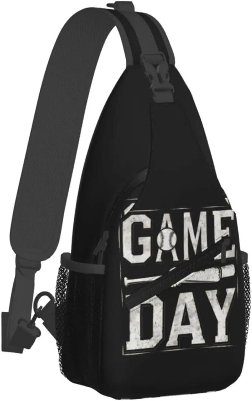 vintage Game Day Baseball Chest Bags Crossbody Sling Bag Shoulder Bag Travel Hiking Daypack For Men Women