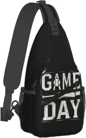 vintage Game Day Baseball Chest Bags Crossbody Sling Bag Shoulder Bag Travel Hiking Daypack For Men Women