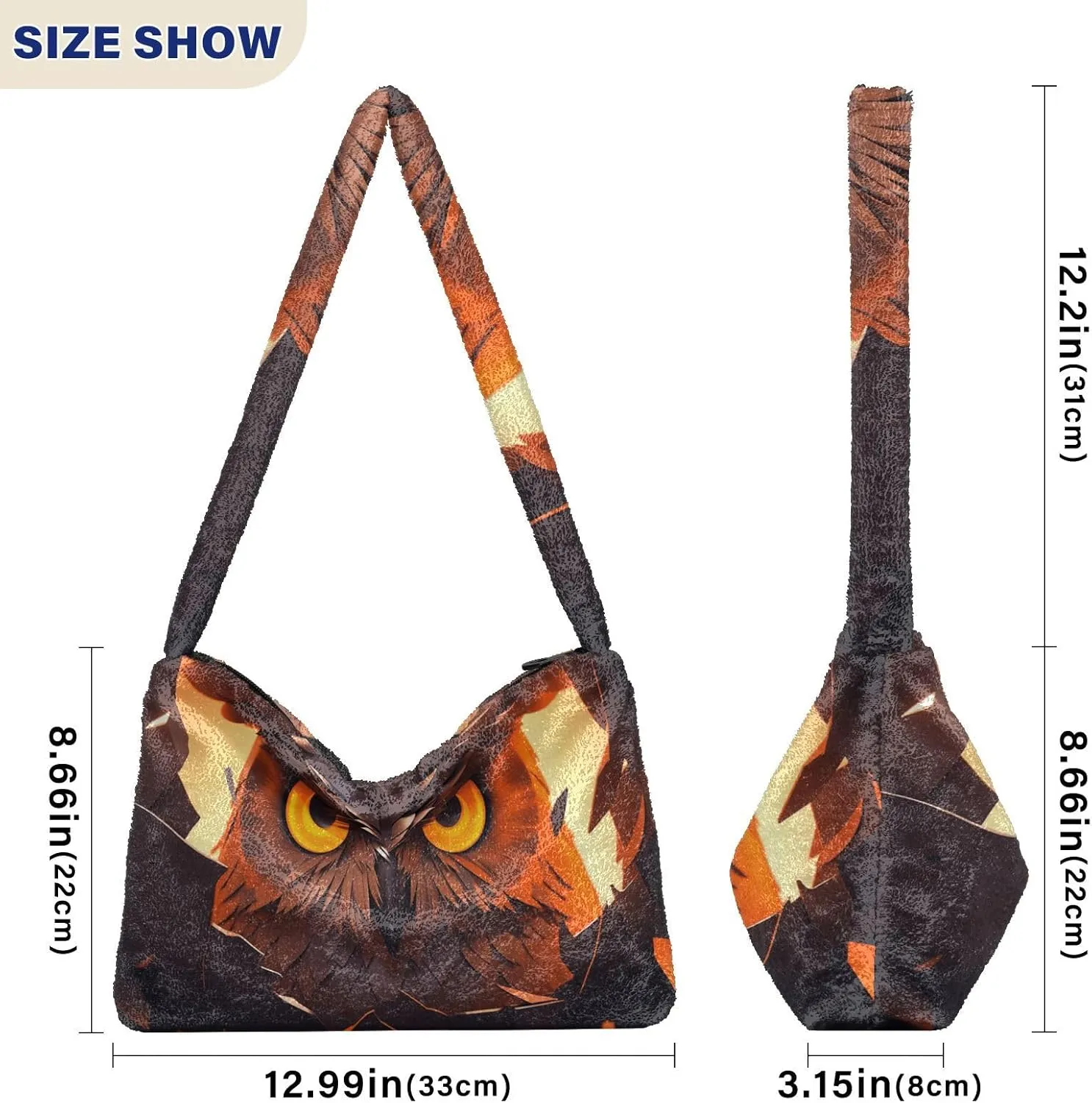 Vintage Scratch Sea Star Womens Handbags Shoulder Bag, Plush Handbag, Autumn Handbags
