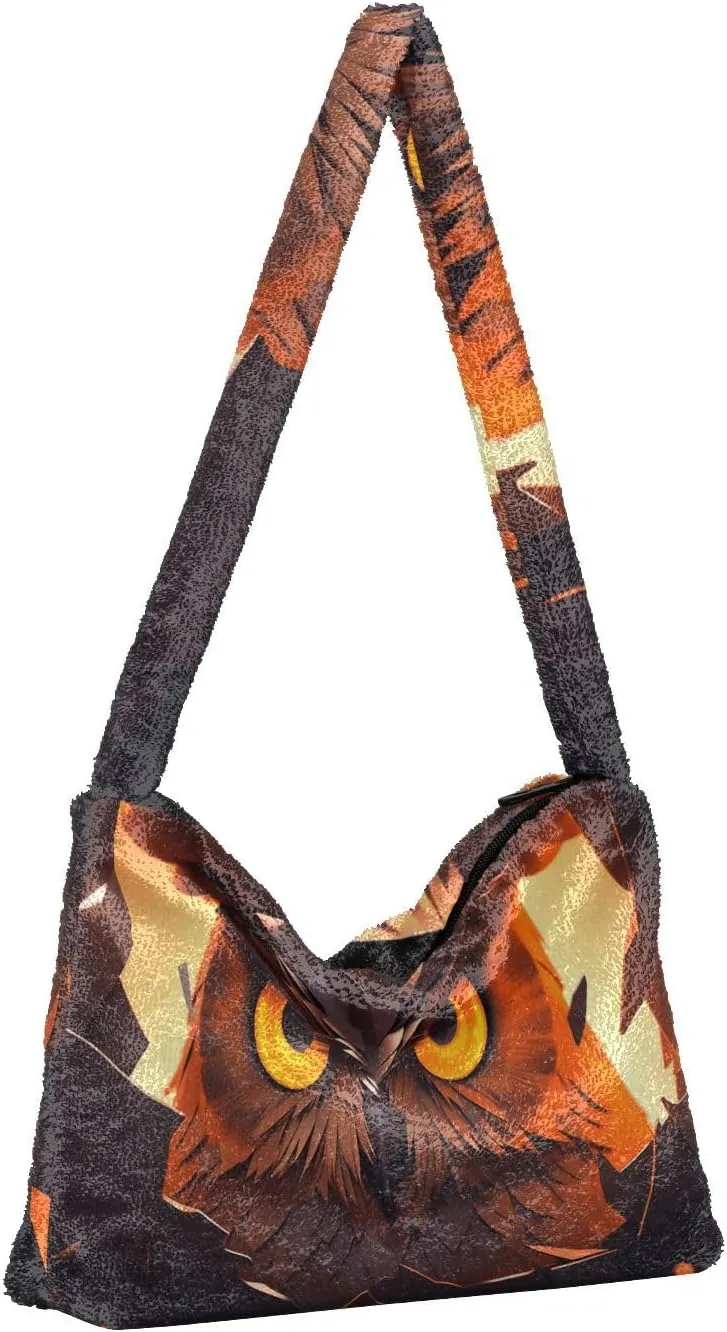 Vintage Scratch Sea Star Womens Handbags Shoulder Bag, Plush Handbag, Autumn Handbags