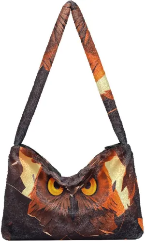 Vintage Scratch Sea Star Womens Handbags Shoulder Bag, Plush Handbag, Autumn Handbags