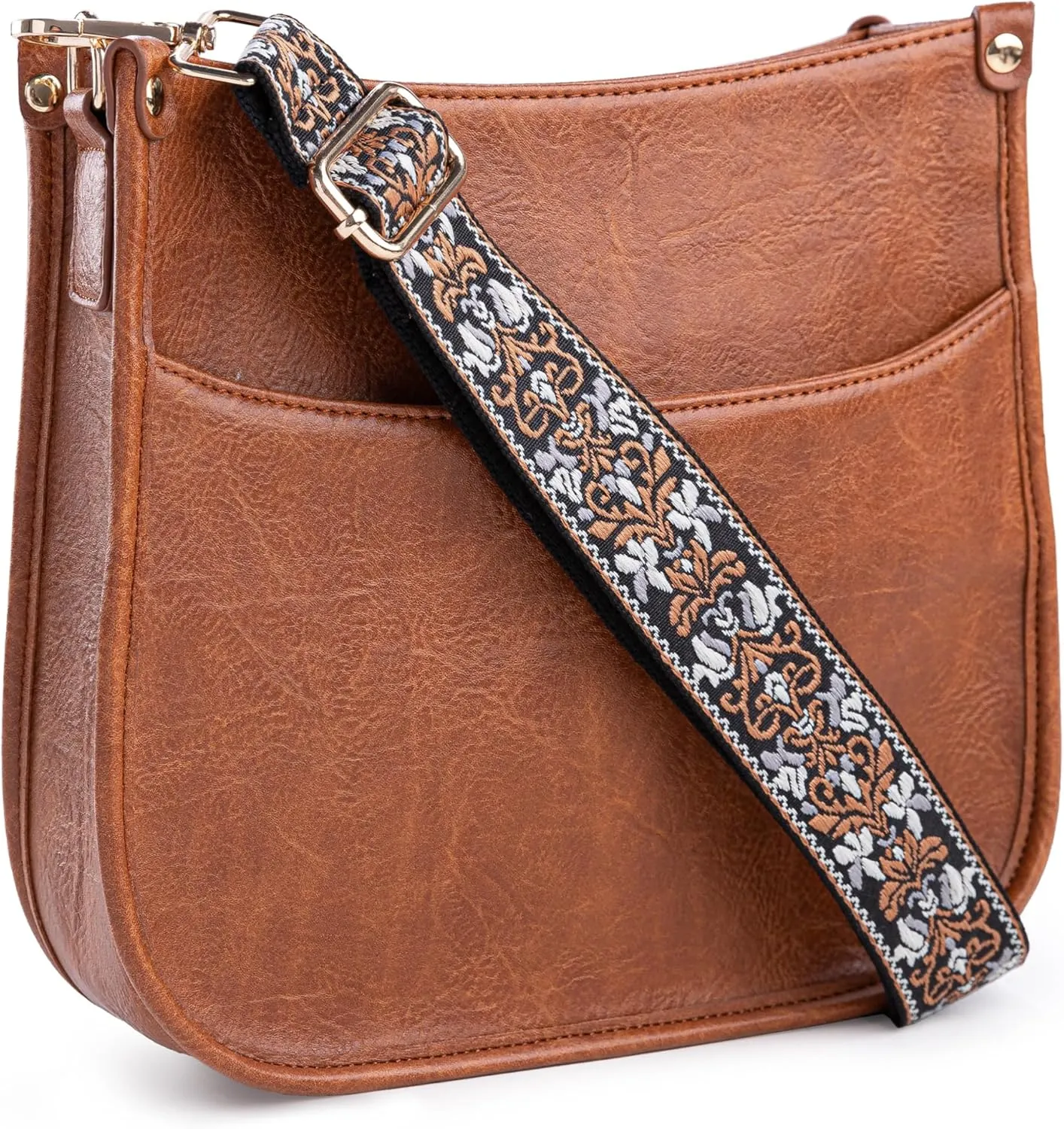 Viva Terry Vegan Leather Crossbody Fashion Shoulder Bag Purse with Adjustable Strap