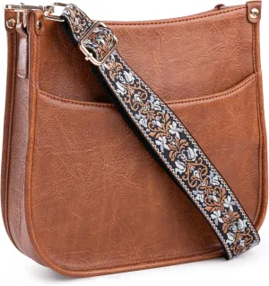 Viva Terry Vegan Leather Crossbody Fashion Shoulder Bag Purse with Adjustable Strap