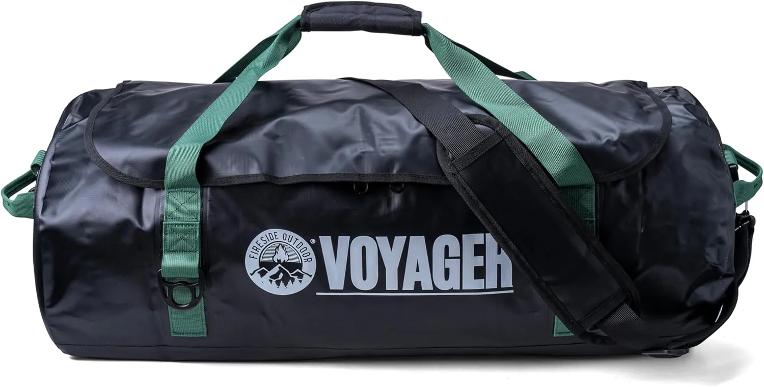 Voyager Water Resistant Duffle Bag - Sports Duffle Bag, Large Duffle Sports Bags, Gym Bags for Men, Packable Duffle Bag for Travel, 40l Duffle Bag Camping and Black Duffle Bag Gym