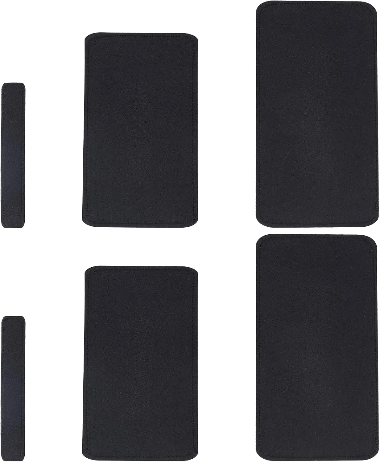 WADORN 6pcs Felt Bag Shaper, 3 Styles Black Thick Handbag Shaper Rectangle Wool Tote Base Pad Purse Liner Board Insert 1.1-5.9 Inch Wide for Travel Cosmetic Small Handbag
