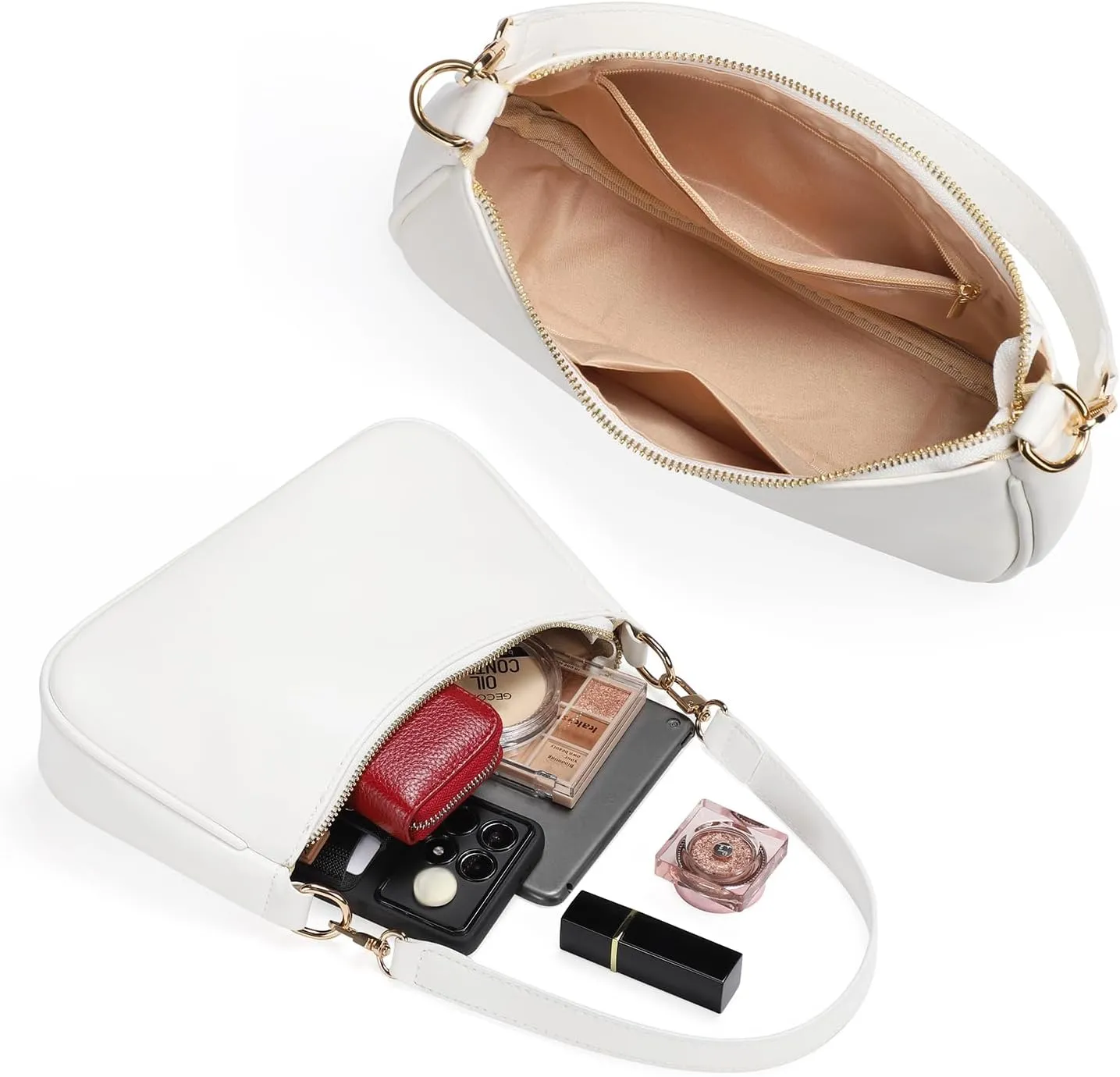 WantGor Clutch Tote Handbags, Shoulder Purse for Women Crossbody Bags Mini Hobo Bag Retro Vegan Leather Trendy Handbag