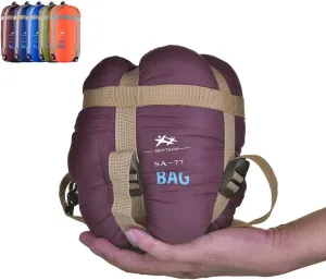 Warm Weather Sleeping Bag - Portable Waterproof Compact Lightweight, Packable for Kids, Teens Adults Camping Backpacking Hiking, Spring Summer Fall
