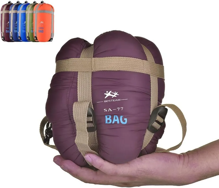 Warm Weather Sleeping Bag - Portable Waterproof Compact Lightweight, Packable for Kids, Teens Adults Camping Backpacking Hiking, Spring Summer Fall