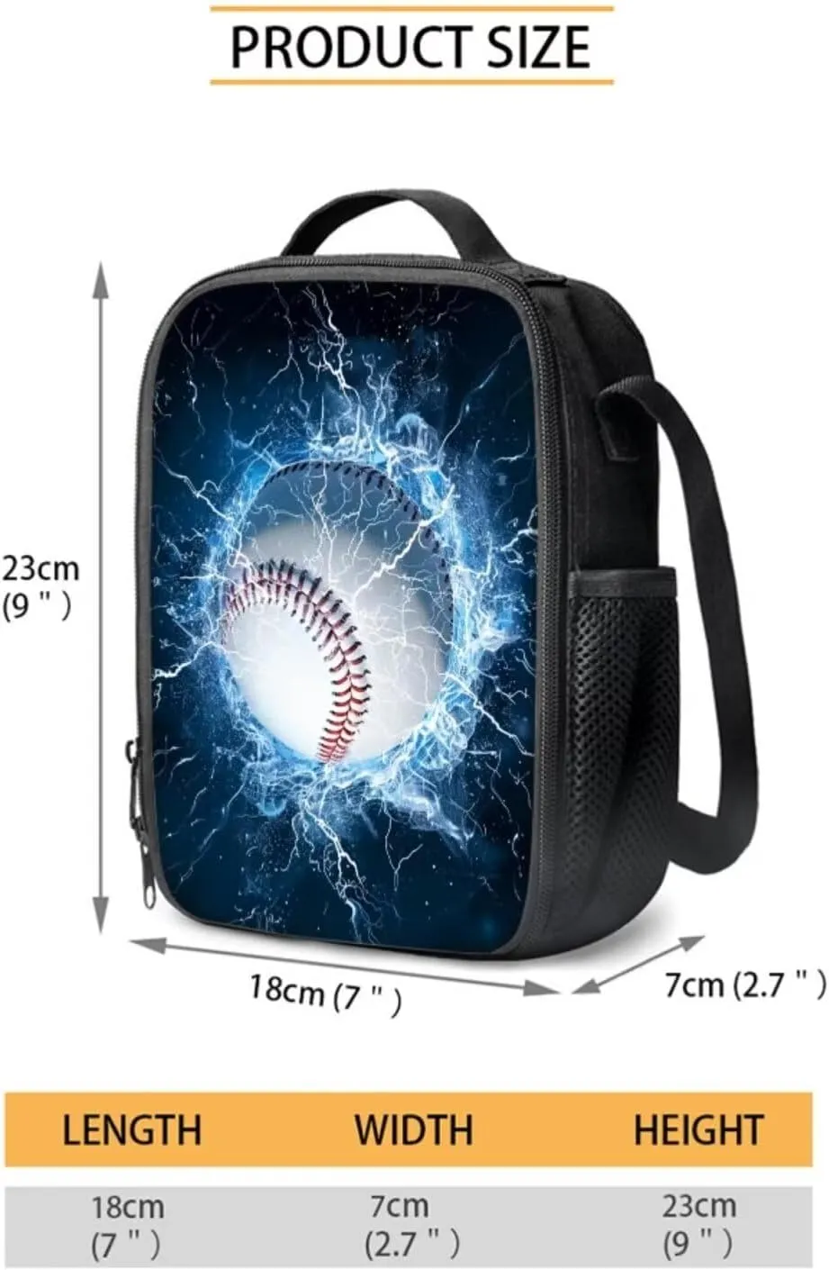 Water Baseball Backpack Lunch Bag for Boys Kids School Bags Set,Kindergarten/Primary/Elementary School Bookbag Insulated Lunch Box Pencil Case Book Bag for Teens 8-10/10-12/12-14 Years Old