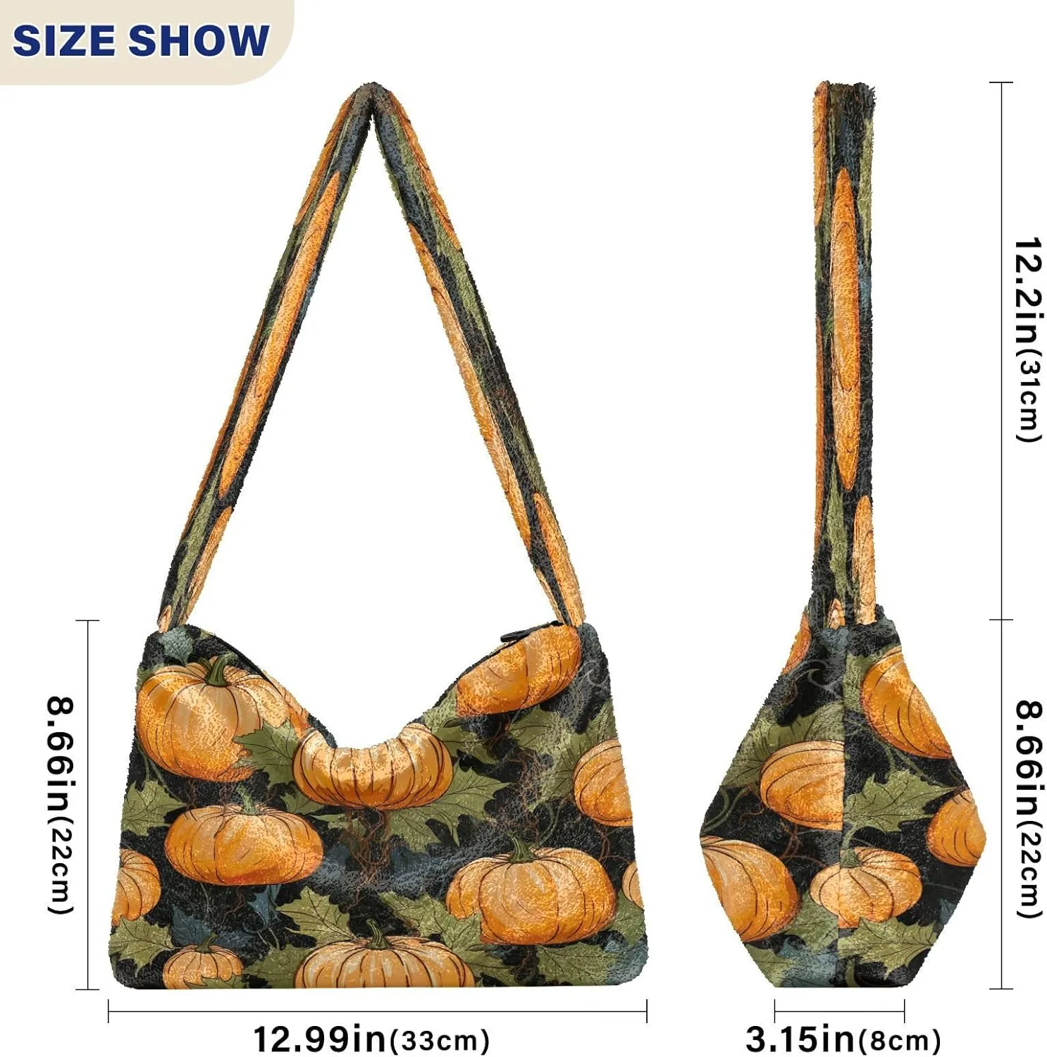 Watercolor with Cactus and Flowers Women Shoulder Bags, Tote Shoulder Bag with Zipper for Women, Autumn Handbags