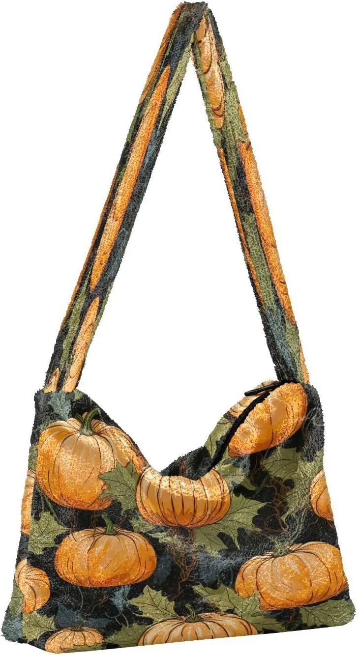 Watercolor with Cactus and Flowers Women Shoulder Bags, Tote Shoulder Bag with Zipper for Women, Autumn Handbags