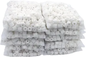 Wave Point Bio Ceramic Rings Aquarium Filter Media with Free Mesh Bag for Freshwater Saltwater Fish Tank Pond Shrimp Canister Filter (10 lbs (10 Bags))