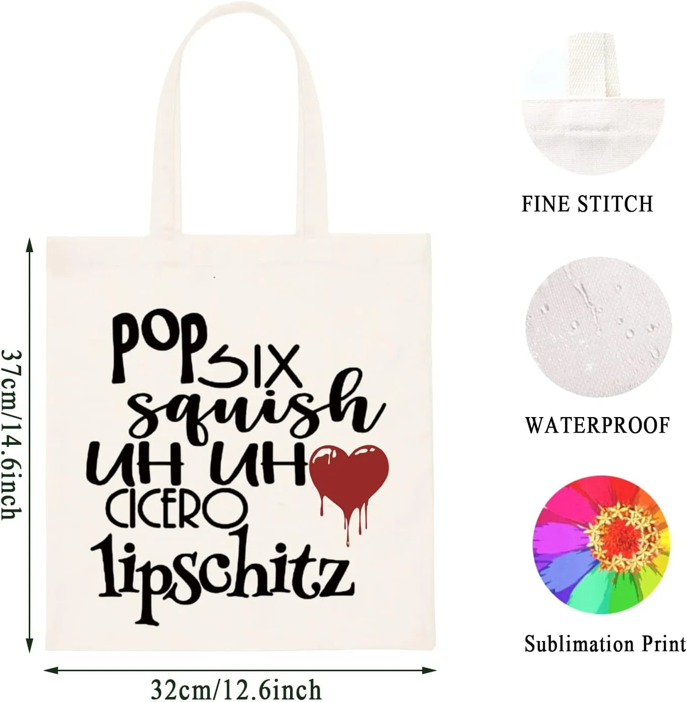WCGXKO Chicago Musical Inspired Gift Six Squish Uh Uh Cicero Lipschitz Zipper Pouch Cosmetic Bag (POP SIX tote)