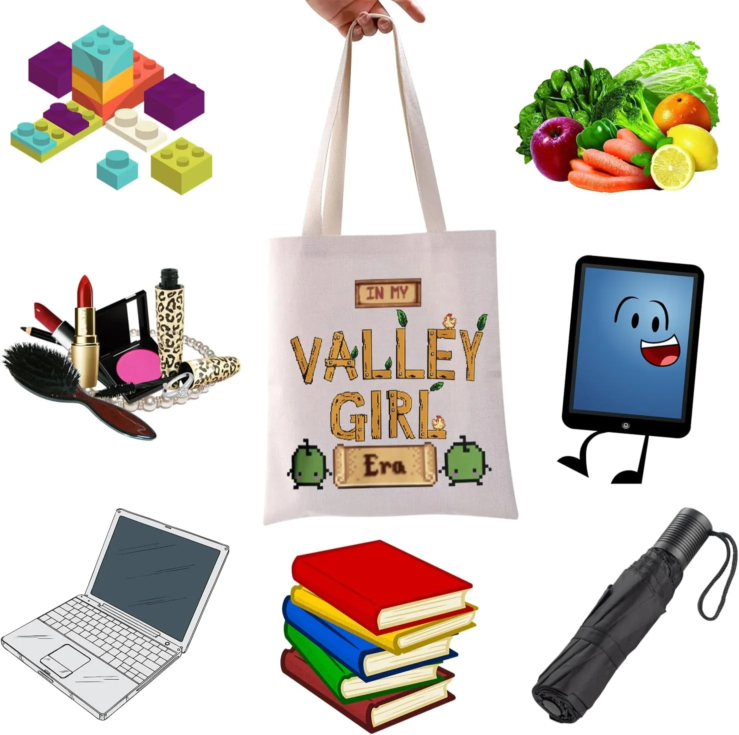 WCGXKO Gaming Gift Video Game Gift Gaming Pouch Tote Bag (VALL ERA Tote)