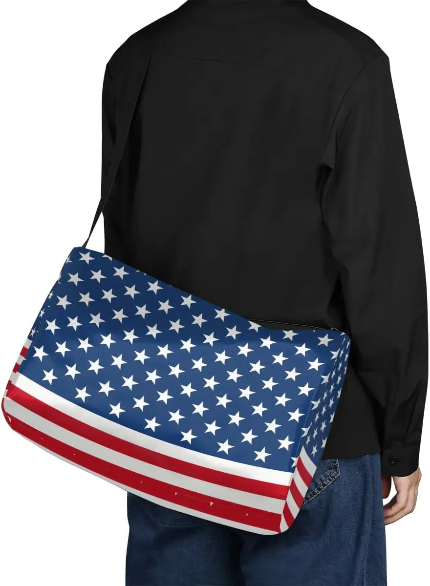 Weekend Bag America Flag Prints Lightweight Carry On Duffel Bag Waterproof Gym Bag Pu Leather Duffle Bag for Workout Travel Sport