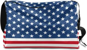 Weekend Bag America Flag Prints Lightweight Carry On Duffel Bag Waterproof Gym Bag Pu Leather Duffle Bag for Workout Travel Sport