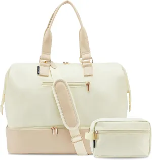 Weekender Bags for Women, Large Travel Duffel Bag with Shoes Compartment, Carry On Overnight Tote Bags with Toiletry Bags, Hospital Bags for Labor and Delivery