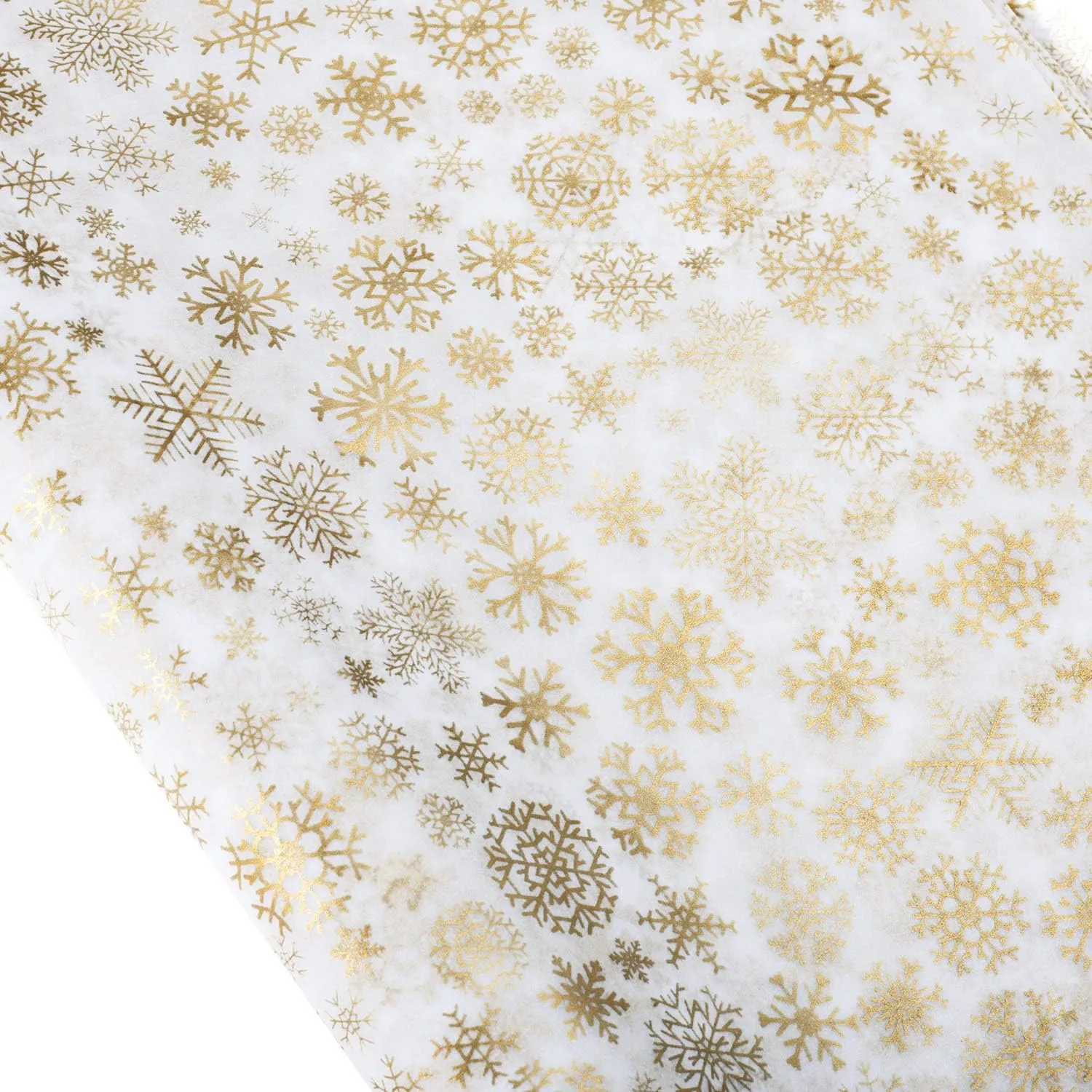 Whaline Snowflake Tissue Paper 20" x 28" Christmas Metallic Acid Free Wrapping Paper Bulk Big Size for Home, DIY and Craft, Gift Bags New Year Decorations, 60 Sheets (Gold)