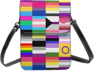 White Black Tiger Stripe Animal Leather Crossbody Cell Phone Purse Small Wallet Bags Adjustable Phone Bag for Women