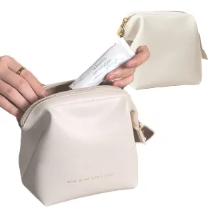 White Cloud Shape Cute Small Makeup Bag for Purse Puffer Cosmetic Bag for Women Makeup Pouches for Travel (White)