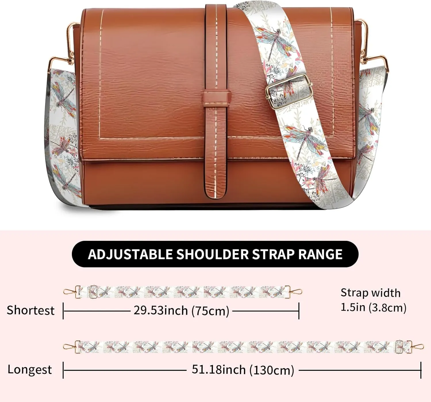 Wide Purse Strap Replacement Crossbody, Funny Shoulder Strap Adjustable, Cute Bag Strap for Women Guitar Purses