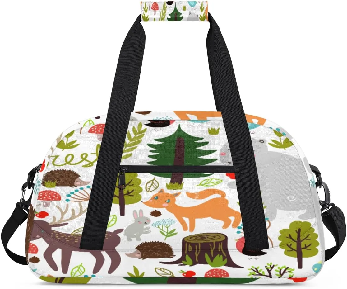 Wild Beasts Forest Kids Duffle Bag for Kids Boys Girls Overnight Travel Bag Kids Duffel Bags Ballet Weekender Bag for School Gym Sport Sleepover Bag
