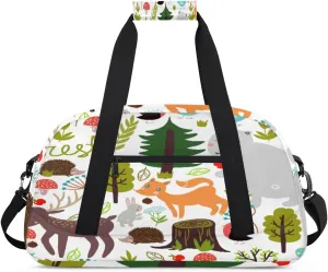 Wild Beasts Forest Kids Duffle Bag for Kids Boys Girls Overnight Travel Bag Kids Duffel Bags Ballet Weekender Bag for School Gym Sport Sleepover Bag