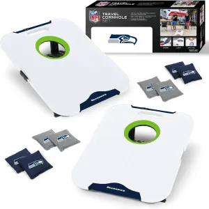 Wild Sports NFL Pro Football All-Weather Cornhole Set - Travel Bean Bag Toss Set Includes 8 Bean Bags