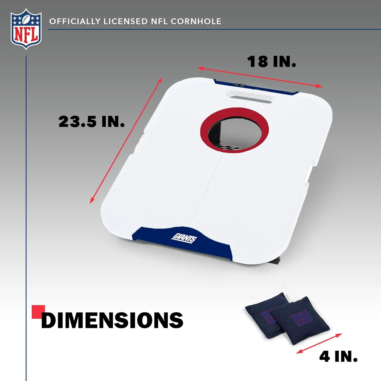 Wild Sports NFL Pro Football All-Weather Cornhole Set - Travel Bean Bag Toss Set Includes 8 Bean Bags