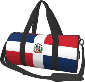 Women Men Flag of The Dominican Republic Round Duffel Weekender Bag Travel Bag
