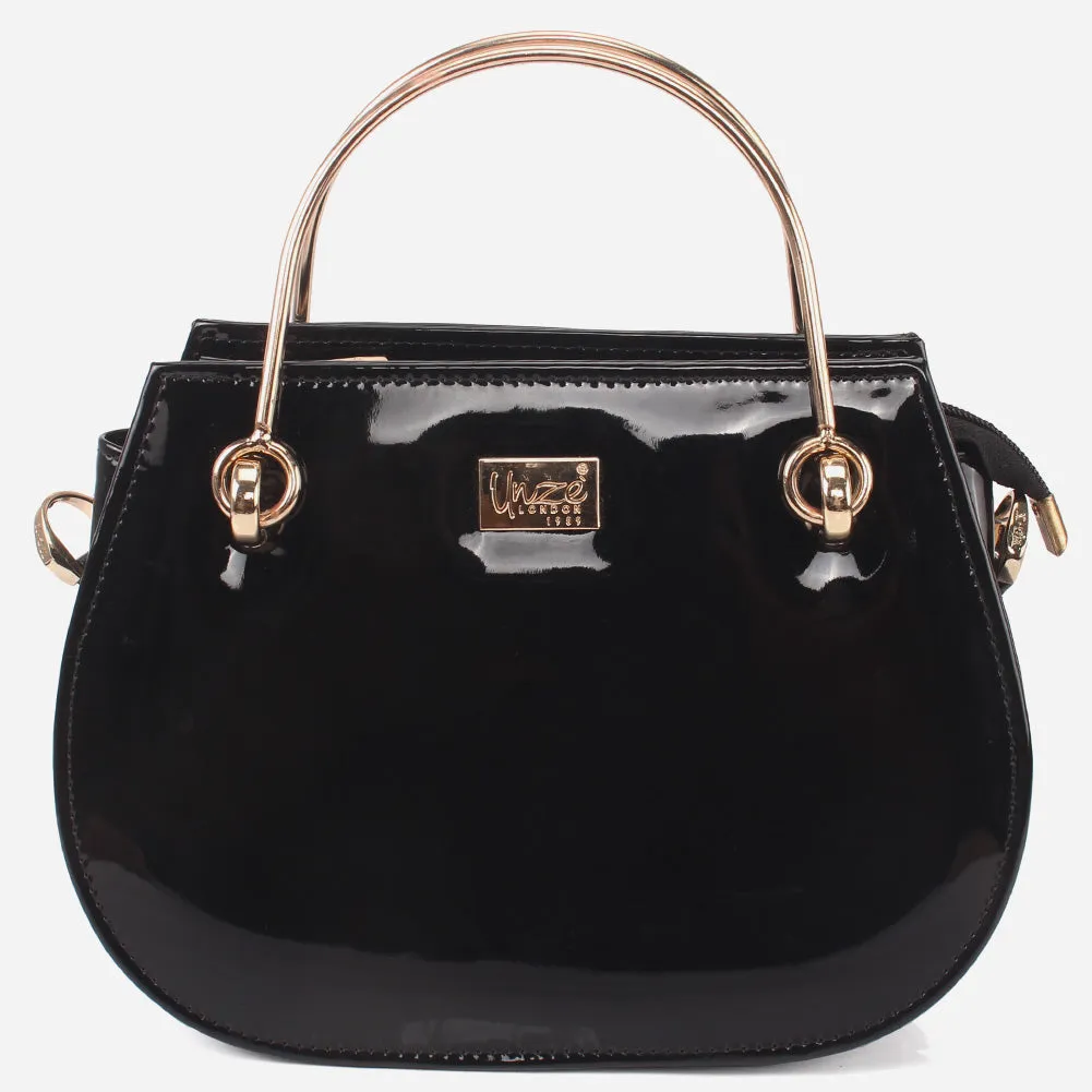 Women "EMENE" Top Metal Handle Shoulder Bag