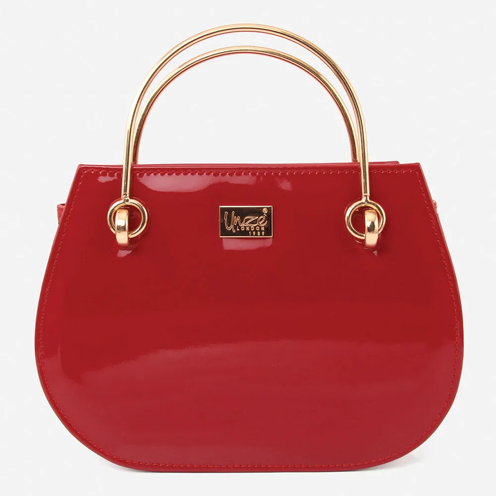 Women "EMENE" Top Metal Handle Shoulder Bag