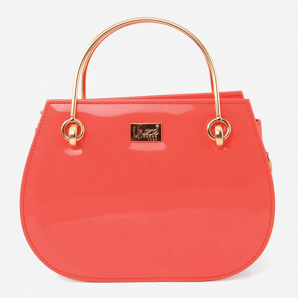 Women "EMENE" Top Metal Handle Shoulder Bag
