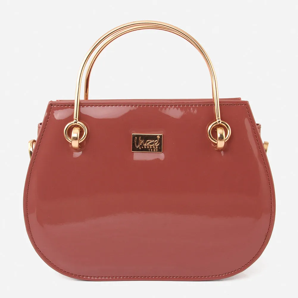Women "EMENE" Top Metal Handle Shoulder Bag