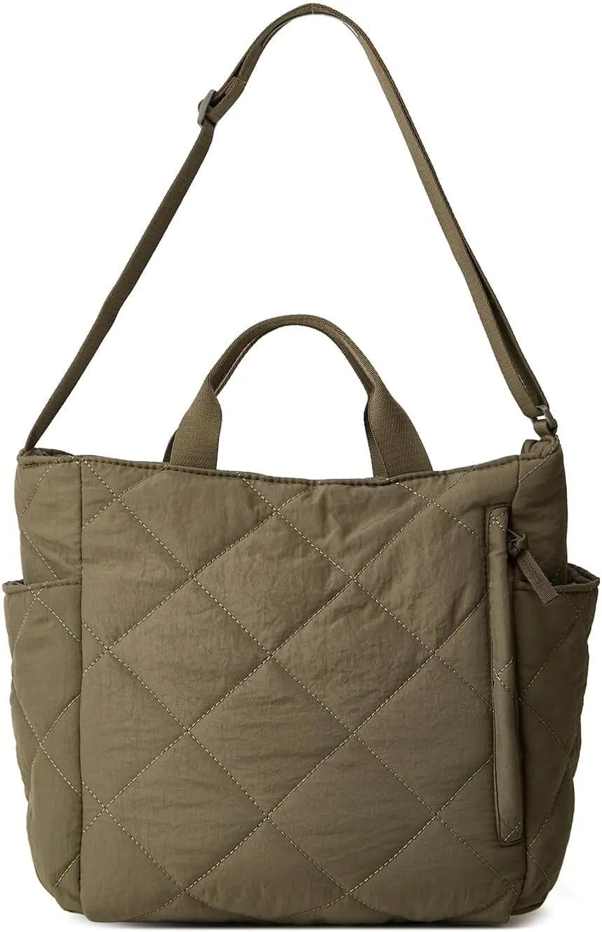 Women Tote Bag Puffer Hobo Handbag Lightweight Padding Shoulder Bag Nylon Padded Crossbody Well made