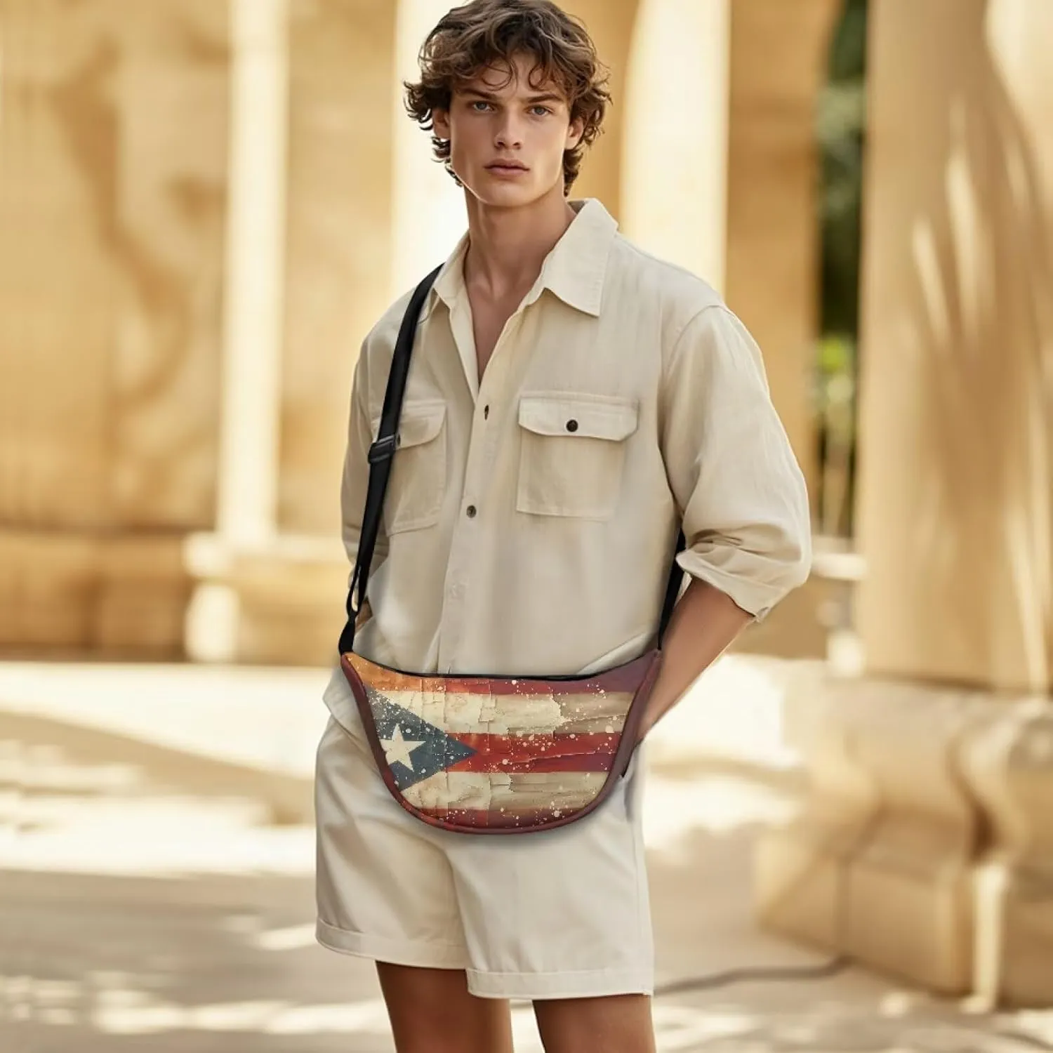 Women Trendy Crossbody Bag Men Lightweight Sling Crescent Purses with Adjustable Strap Fanny Packs Casual Handbag