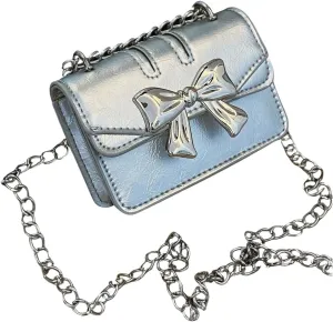 Women's Bow Knot Shoulder Bag Lightweight Handbag Squared Cross Body Bags Cute Purses