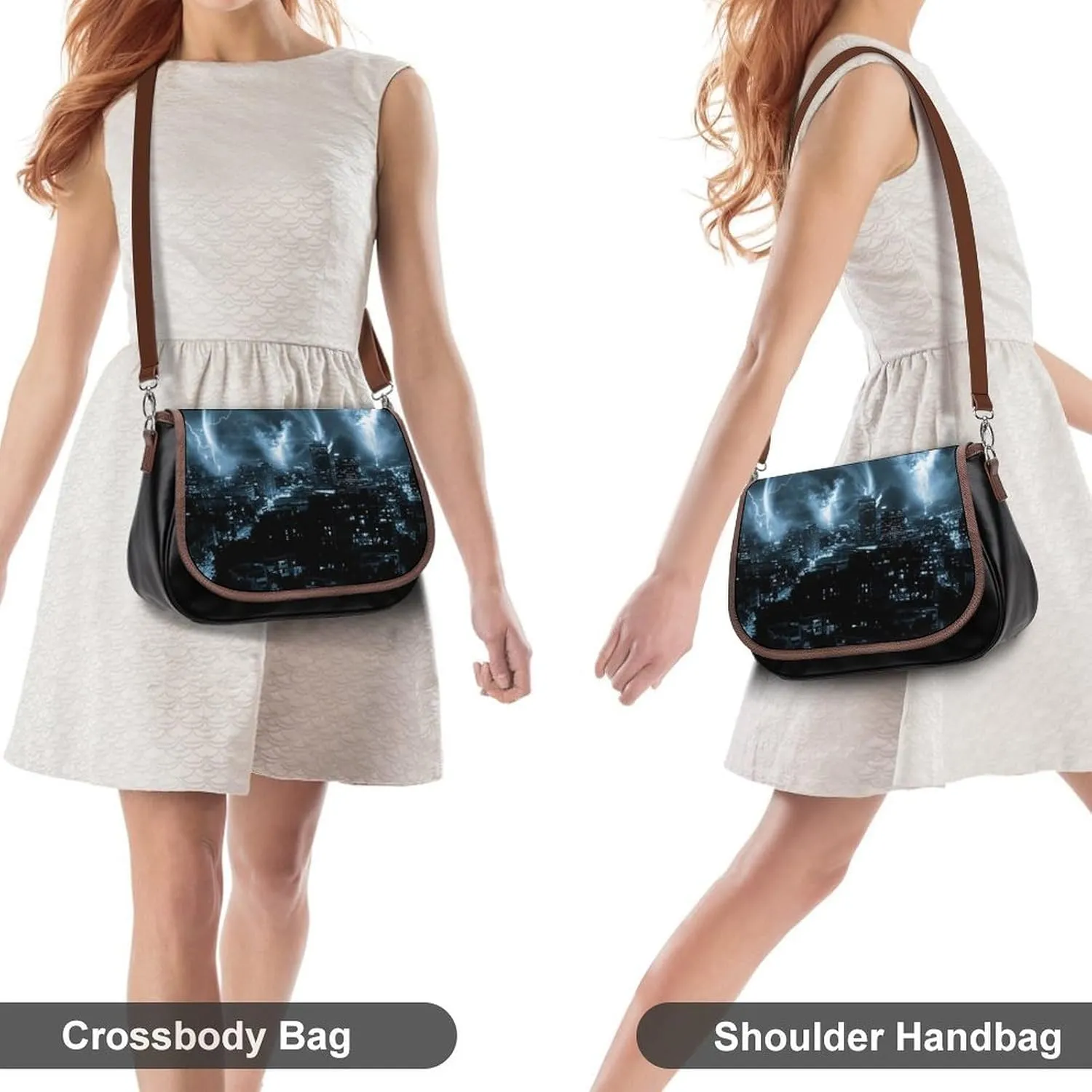 Womens Crossbody Purse Lightweight PU Leather Shoulder Bag Waterproof Messenger Bags