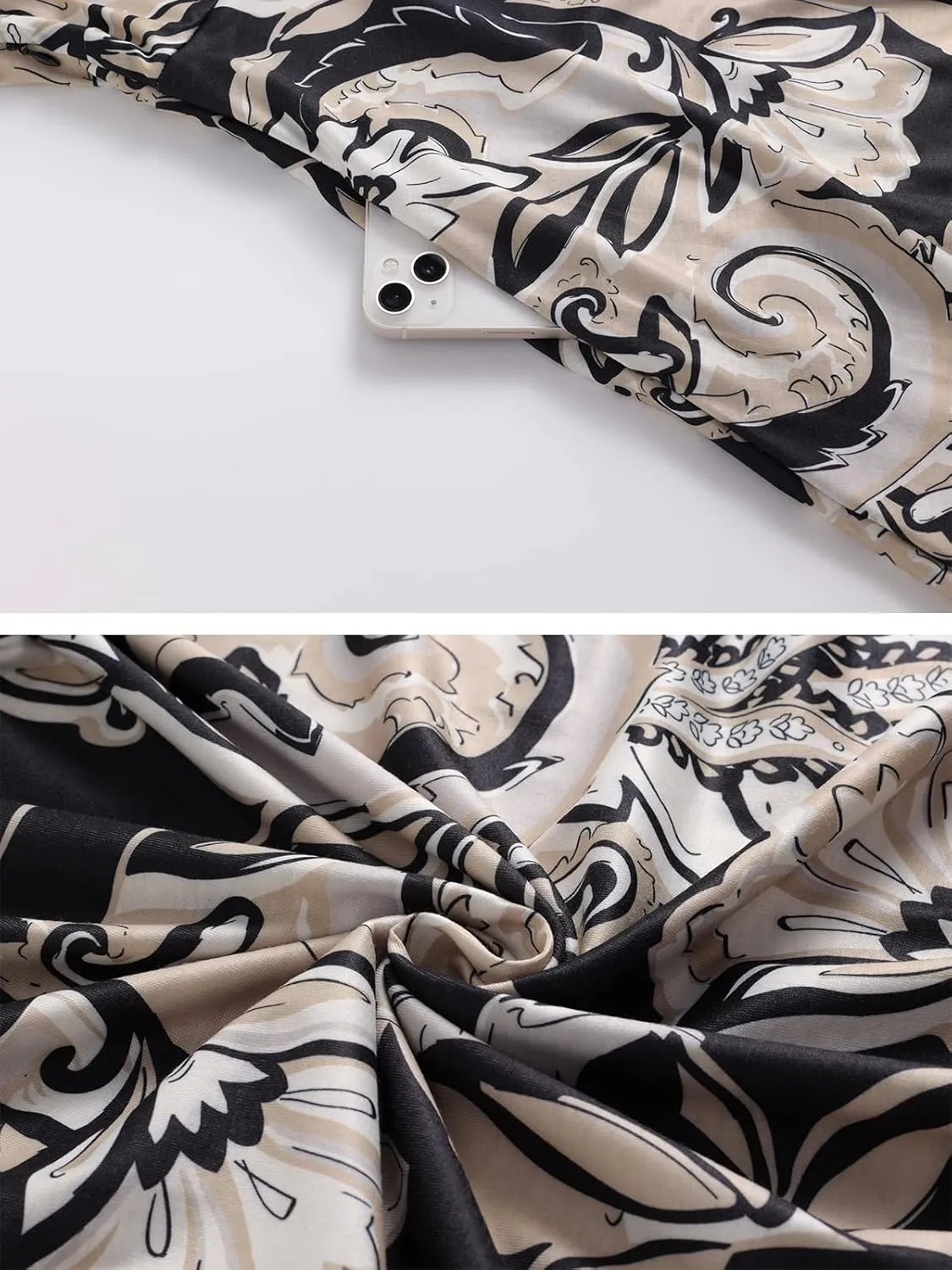 Women's Elegant Vintage 50s Office Casual Floral Print Work Party A-Line Swing Dress with Pockets 162