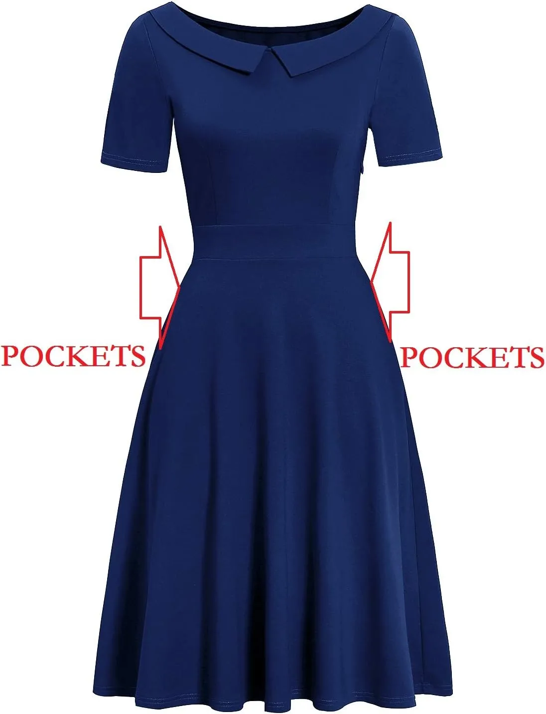Women's Elegant Vintage Cotton Casual Floral Print Work Party Peter Pan Collar A-Line Dress with Pockets 978