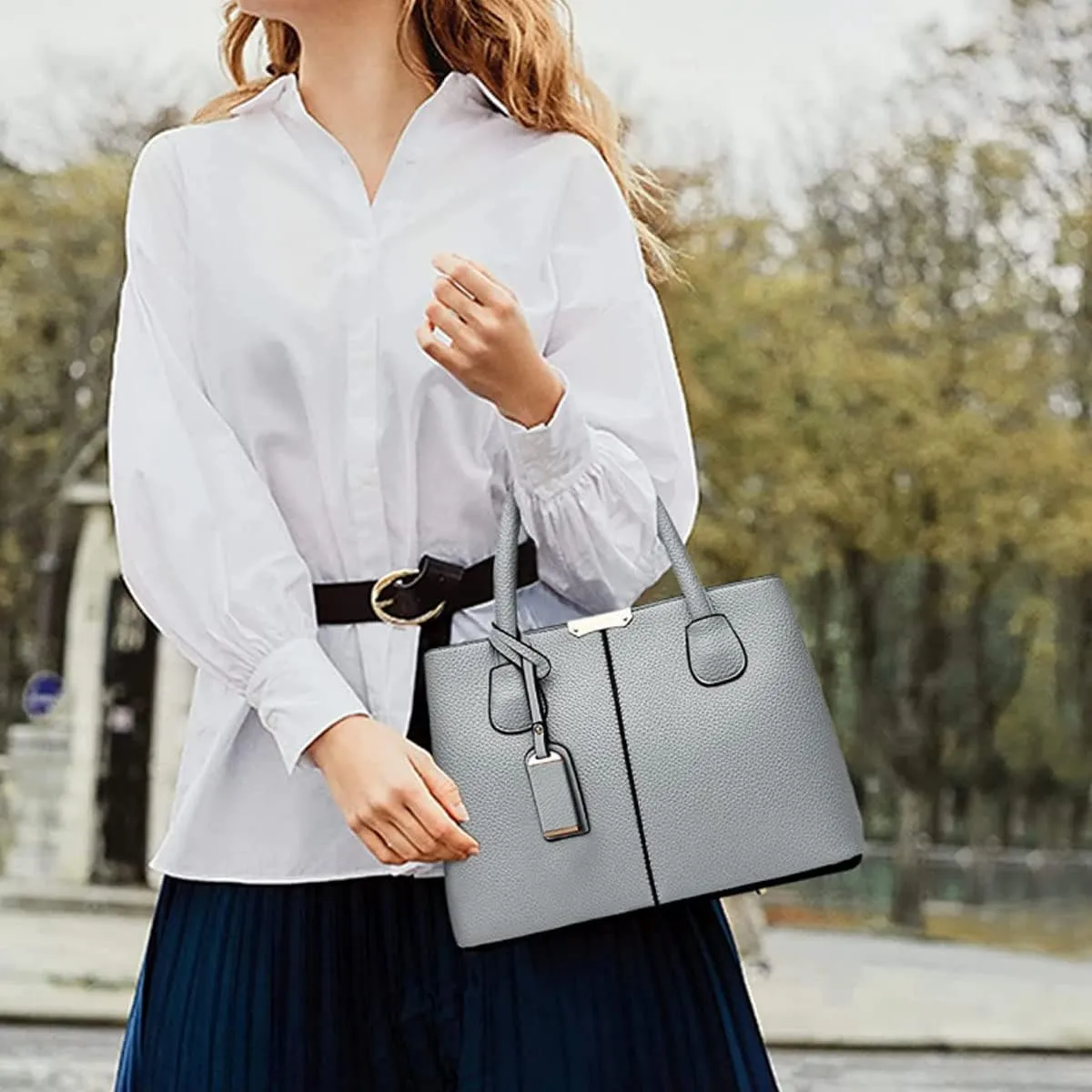 Womens Handbags and Purses Fashion Top Handle Satchel Tote PU Leather Shoulder Bags